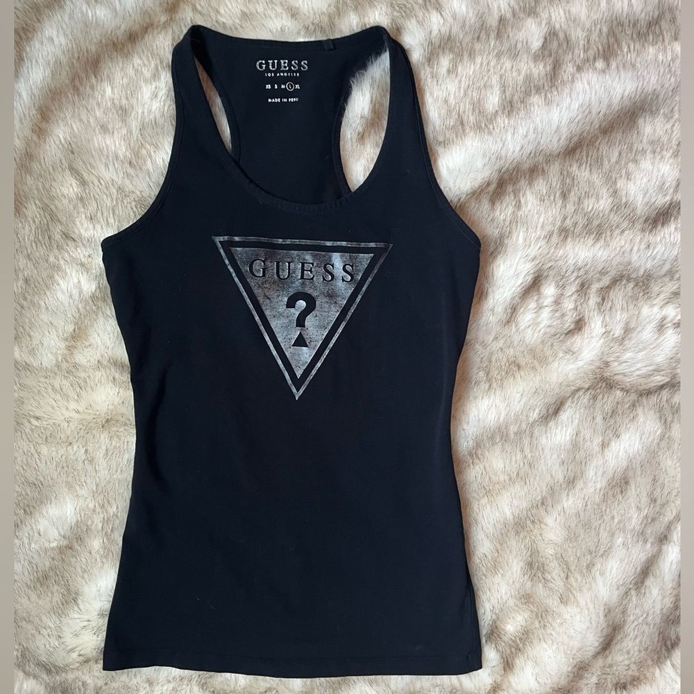 Guess? Metallic Logo Racerback Tank Top
